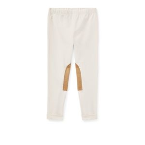 Ralph Lauren polo Cotton Jodhpur Legging with suede pads cream white 2T & 3T
